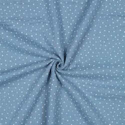 Muselina pequeños puntos - azul claro