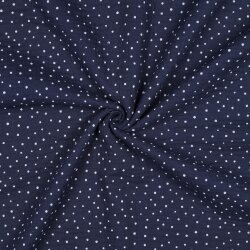 Mousseline kleine stippen - donkerblauw