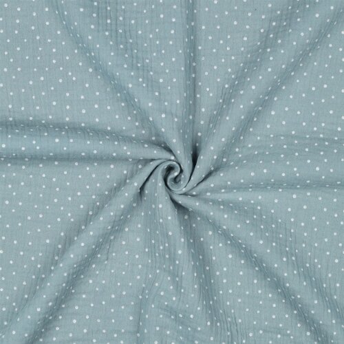 Muslin small dots - water blue