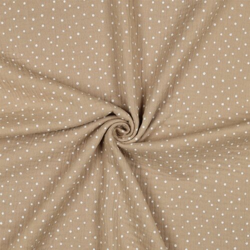 Musselin kleine Punkte - beige