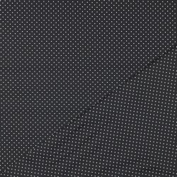 Popelín de algodón con puntos de 2 mm - negro