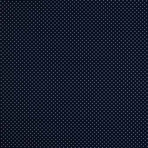 Popelín de algodón de puntos de 2 mm - azul oscuro