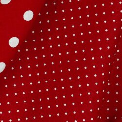 Popelín de algodón de puntos de 2 mm - rojo