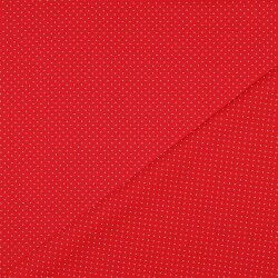 Bavlněný popelín 2 mm tečky - červený