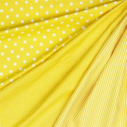 Popeline katoen 2mm stippen - zomer geel