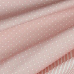Popeline coton 2mm points - rose clair froid