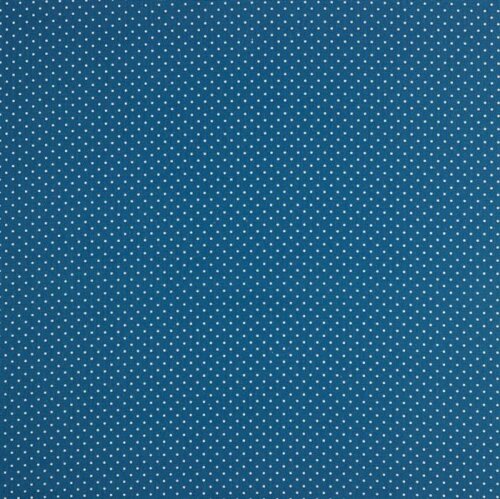 Bavlněný popelín 2 mm s tečkami - džínově modrý