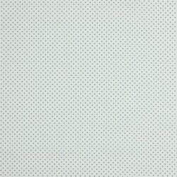 Popeline coton 2mm points - blanc/gris