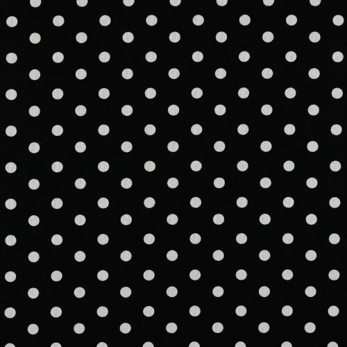 Popelín de algodón de puntos de 8 mm - negro