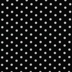 Popelín de algodón de puntos de 8 mm - negro