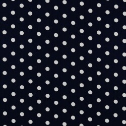 Katoen popeline 8mm stippen - donkerblauw