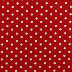 Bavlněný popelín 8 mm s tečkami - červený