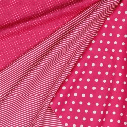 Popelín de algodón de puntos de 8 mm - rosa