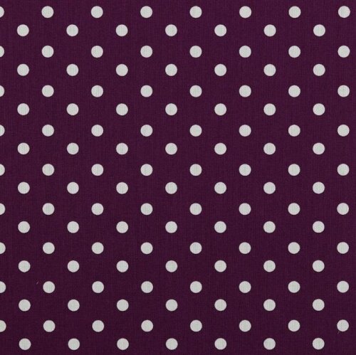 Bavlněný popelín 8 mm s tečkami - fialový