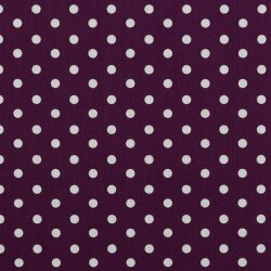 Bavlněný popelín 8 mm s tečkami - fialový