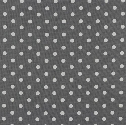 Bavlněný popelín 8 mm s tečkami - oblázkově šedý