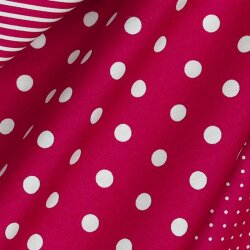 Cotton poplin 8mm dots - dark pink
