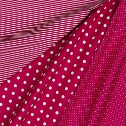 Popelín de algodón de puntos de 8 mm - rosa oscuro