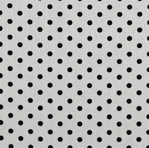 Popelín de algodón de puntos de 8 mm - blanco/negro