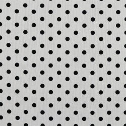 Bavlněný popelín 8 mm s tečkami - bílý/černý