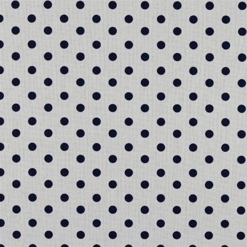 Cotton poplin 8mm dots - white/dark blue