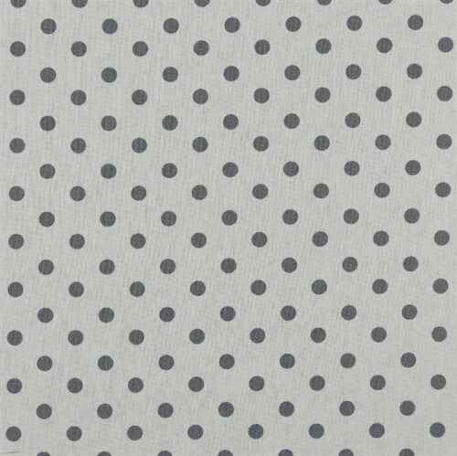 Popeline coton 8mm points - blanc/gris