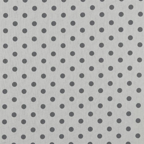 Popelín de algodón de puntos de 8 mm - blanco/gris
