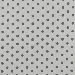 Bavlněný popelín 8 mm s tečkami - bílý/šedý