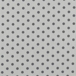 Popeline di cotone 8mm punti - bianco/grigio