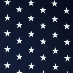 Estrellas de popelina de algodón de 33 mm - azul oscuro