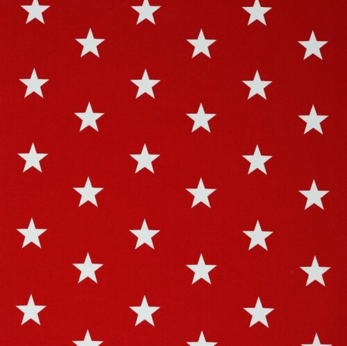Popeline coton 33mm étoiles - rouge