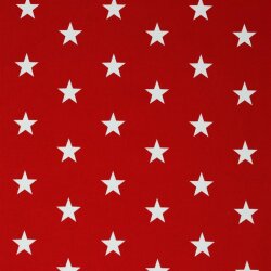 Popeline coton 33mm étoiles - rouge