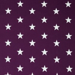 Cotton poplin 33mm stars - purple