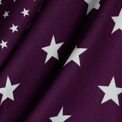 Popeline de coton 33mm étoiles - violet