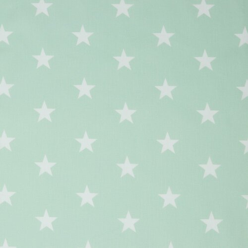 Popeline coton 33mm étoiles - menthe douce