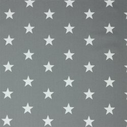 Popeline coton 33mm étoiles - gris silex