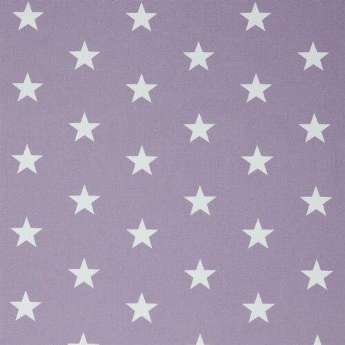 Popeline de coton 33mm étoiles - violet clair