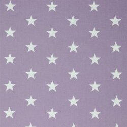 Bavlněný popelín 33mm hvězdy - světle fialový