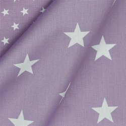 Bavlněný popelín 33mm hvězdy - světle fialový