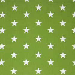 Cotton Poplin 33mm Stars - Green