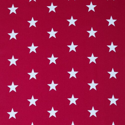 Popeline de coton 33mm étoiles - rose foncé