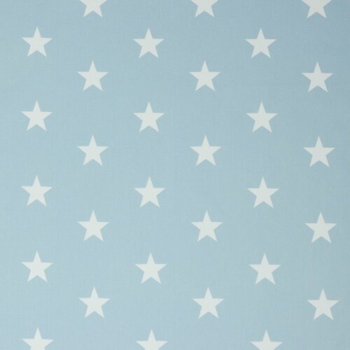 Bavlněný popelín 33mm hvězdy - světle modrá