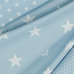 Popeline coton 33mm étoiles - bleu clair