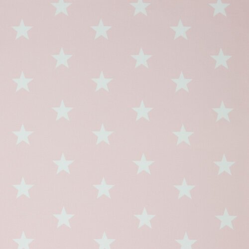Bavlněný popelín 33 mm Stars - Cold Light Pink