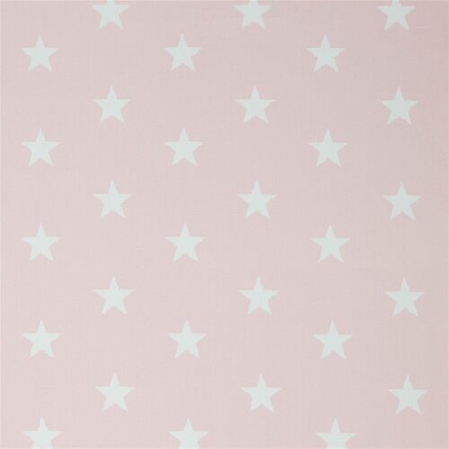 Bavlněný popelín 33 mm Stars - Cold Light Pink