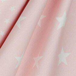 Popeline coton 33mm étoiles - rose clair froid