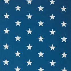 Bavlněný popelín 33mm hvězdy - džínově modrá