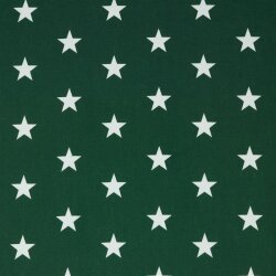 Cotton poplin 33mm stars - dark forest green