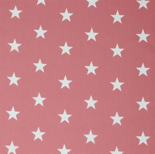 Bavlněný poplin 33mm hvězdy - perleťově růžová