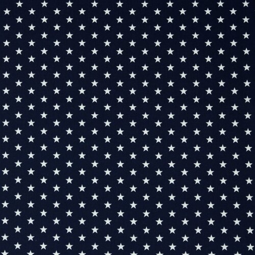 Popeline de coton 10mm étoiles - bleu foncé